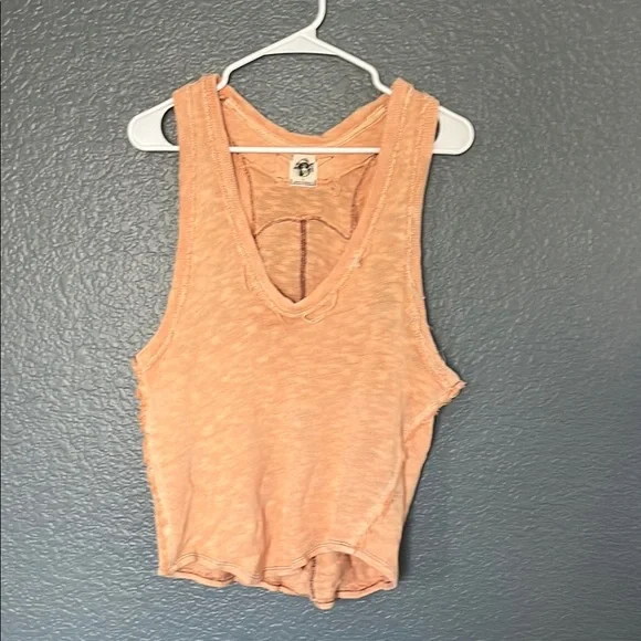 We The Free Orange Crop distressed Tank Top small - Picture 2 of 11